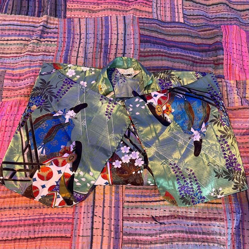 Floral Green Kimono